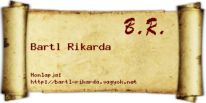 Bartl Rikarda névjegykártya
